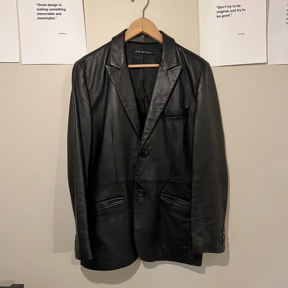 Vintage leather blazer - Picture 1 of 2